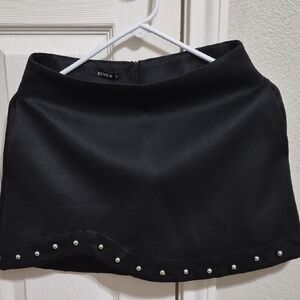 Elegant Black Skirt with Pearl Accents